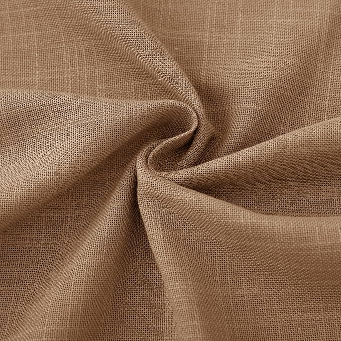 Brown Curtains for Living Room Back Tab Modern Farmhouse Semi Sheer Curtains 90 - Image 6