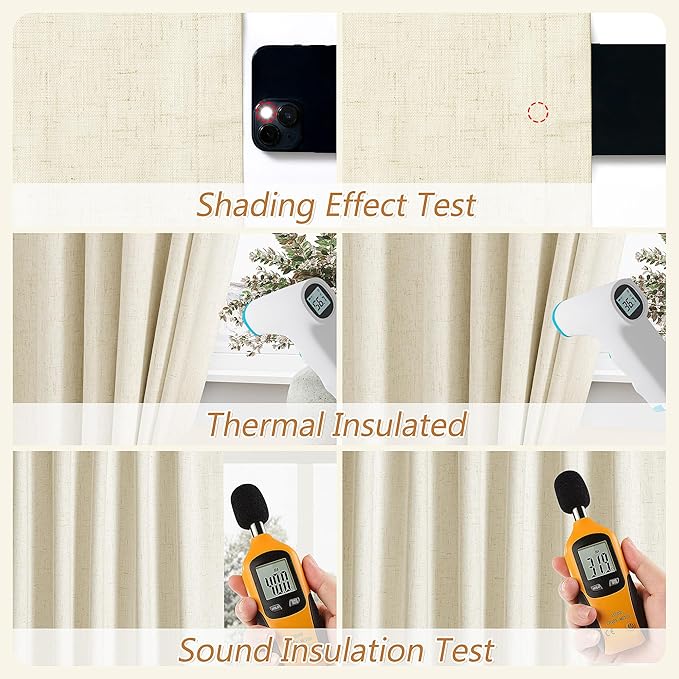 Guken 100% Blackout Curtains 80 Inch Length 2 Panels Set - Image 5