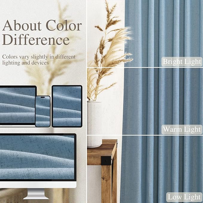 Nanspring Blue Curtains 80 Inches Length - Image 4