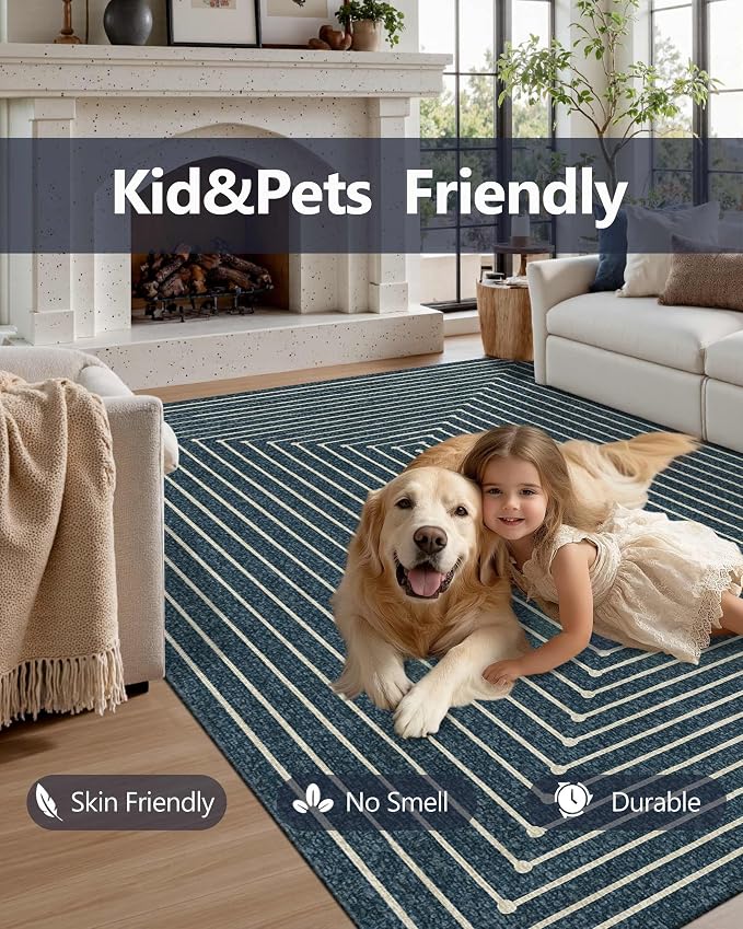 Latte&Fog 8x10 Area Rugs for Living Room, Large Modern Abstract Washable Rug - Image 7