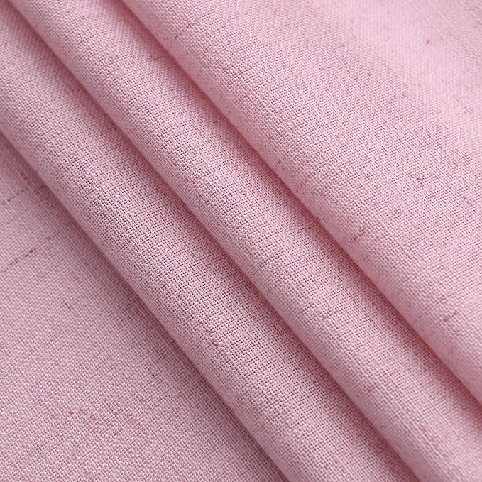 Nanspring Rose Linen Curtains 102 Inches Long 2 Panel Set Back Tab Rod Pocket - Image 5