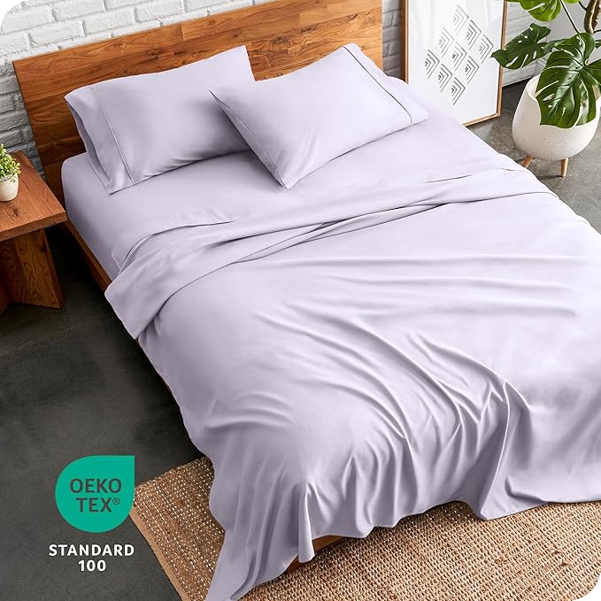 Bare Home King Sheet Set - 1800 Ultra-Soft Microfiber King Bed Sheets - Double Brushed - Deep Pockets - Easy Fit - 4 Piece Set - Bed Sheets (King, Light Lavender)