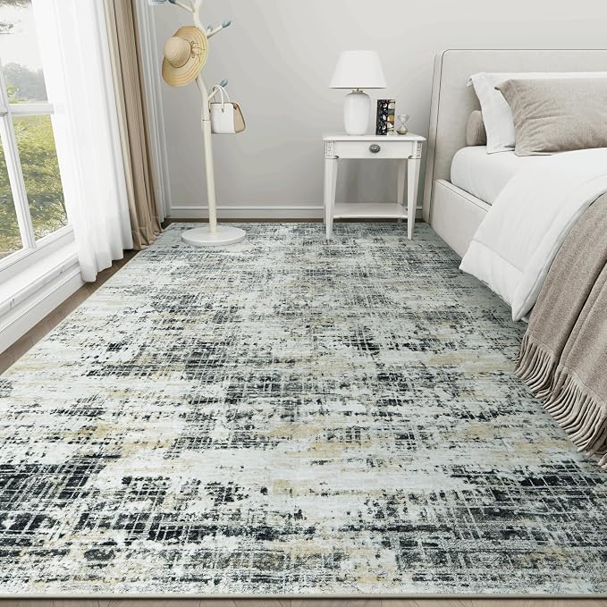 8x10 Area Rugs for Living Room Washable Rug: Anti-Skid Abstract Modern Living - Image 9
