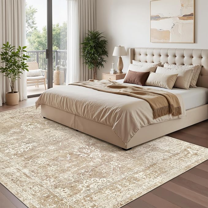 Madane 5x7 Area Rugs for Living Room, Washable Vintage Natural Rug - Image 5