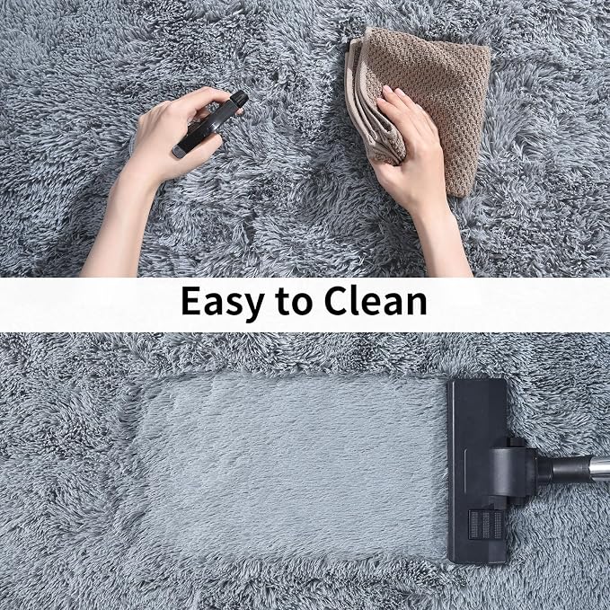 Soft Runner Rugs for Bedroom Hallways, 2x6 Grey Fluffy Shag Throw Area Rug Non - Image 8