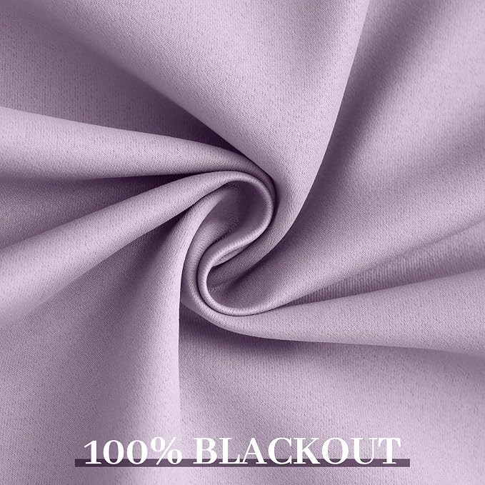 Yakamok Lilac 100% Blackout Curtains 63 Inches Long - Image 6