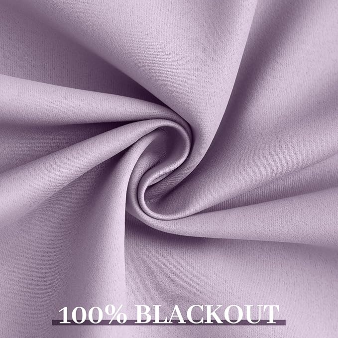 Yakamok Lilac 100% Blackout Curtains 72 Inches Long - Image 6