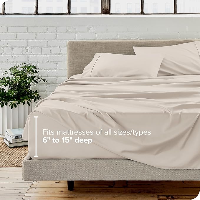 Bare Home Twin Sheet Set - 1800 Ultra-Soft Microfiber Bed Sheets - Double Brushed - Deep Pockets - Easy Fit - Extra Soft - 3 Piece Set - Bedding Sheets & Pillowcases (Twin, Wheat)