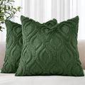 decorUhome Throw Pillow Covers 24x24 Inch Set of 2, Soft Plush Faux Wool Forest by decorUhome