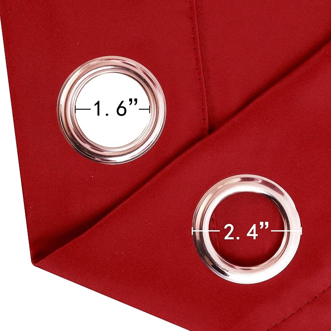 LEMOMO Blackout Curtains 66 x 84 inch/Bright Red Curtains Set of 2 - Image 6