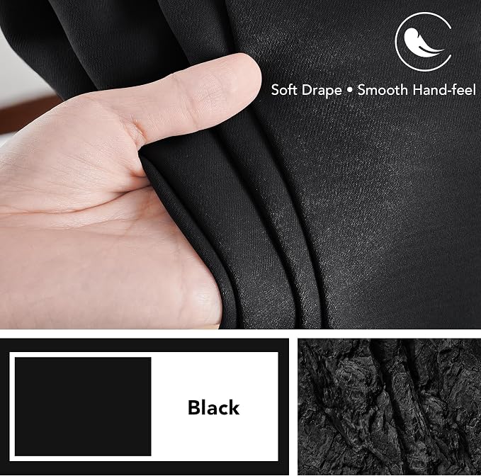 Deconovo Blackout Curtains, Thermal Insulated, W70 x L84 2 Panels, Back Tab - Image 7