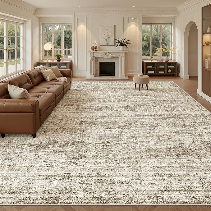 10x14 Area Rugs for Living Room, Non Slip Machine Washable Vintage Rugs by Soalmost
