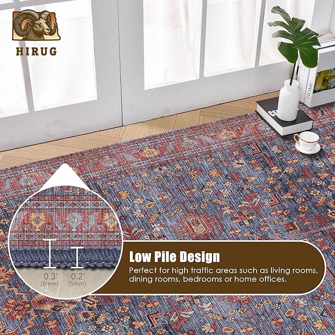 Washable Area Rug 3' x 5 ' Vintage Traditional Persian Mat - Image 5