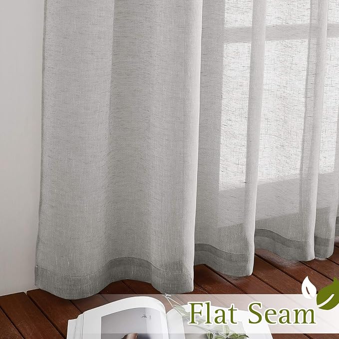 NICETOWN Patio Curtain for Sliding Door W100 x L84, Extra Wide Grommet Linen - Image 6