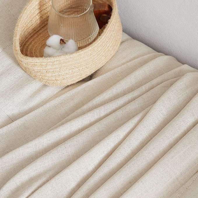NICETOWN Linen Cream Curtains 108 inches Long, Rod Pocket & Back Tab Flax Linen - Image 7