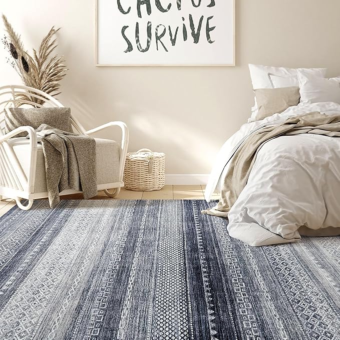 Nakagishi Area Rug 6x9 Living Room: Washable Boho Large Neutral Soft Modern - Image 6