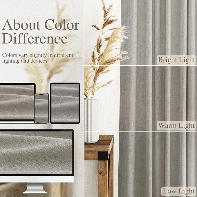 Silver Grey Linen Curtains 72 Inch Length - Image 3