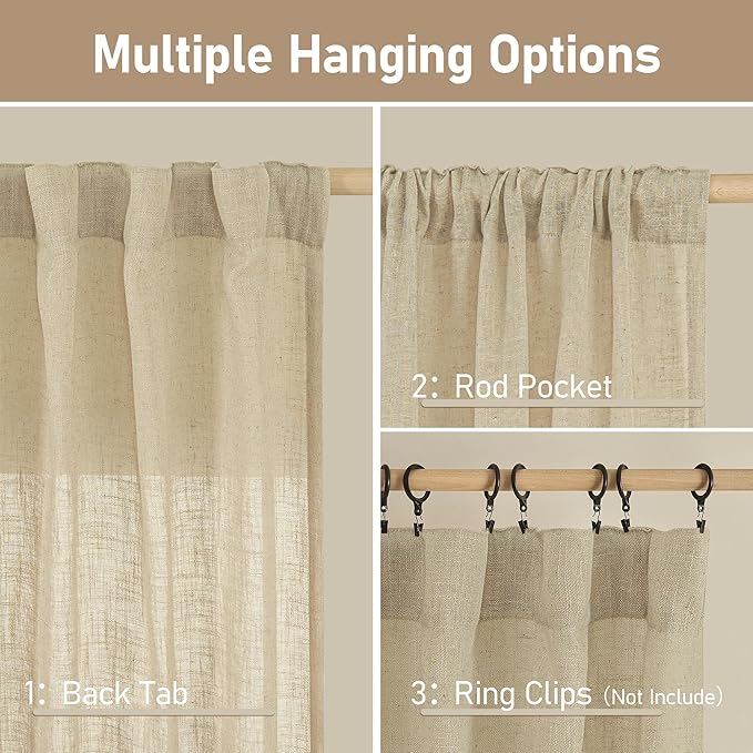 LAMIT Natural Linen Blended Curtains - Image 3
