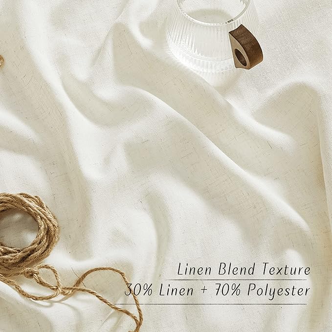 NICETOWN Flax Linen Room Divider Curtains 84 inches Long, Grommet Thick Linen - Image 3