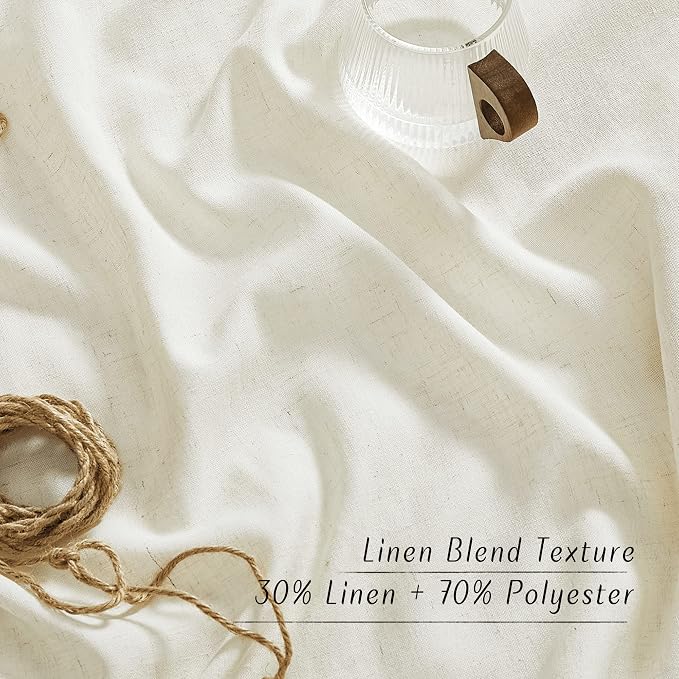 NICETOWN Thick Linen Curtains Extra Long 120 inch Length, Rustic Grommet - Image 4