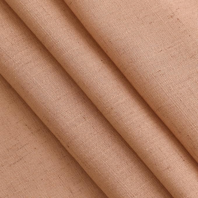 Nanspring Peach Quartz Linen Curtains 108 Inch Length 2 Panel Set Back Tab Loop - Image 5
