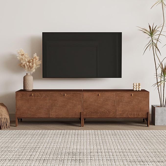 Sebastack Coffee Table, Expandable Entertainment Center and Media Console with Storage and Drawer,Wooden Furniture for Living Room, Bedroom，31 inch Width Walnut Color
