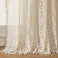 WAZZIO Boho Lace Curtains 2 Panels 80 Inches -Cute Vintage Victorian Sheer by WAZZIO