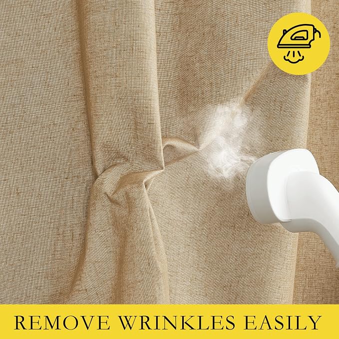 NICETOWN 100% Absolutely Blackout Linen Curtains - Image 7