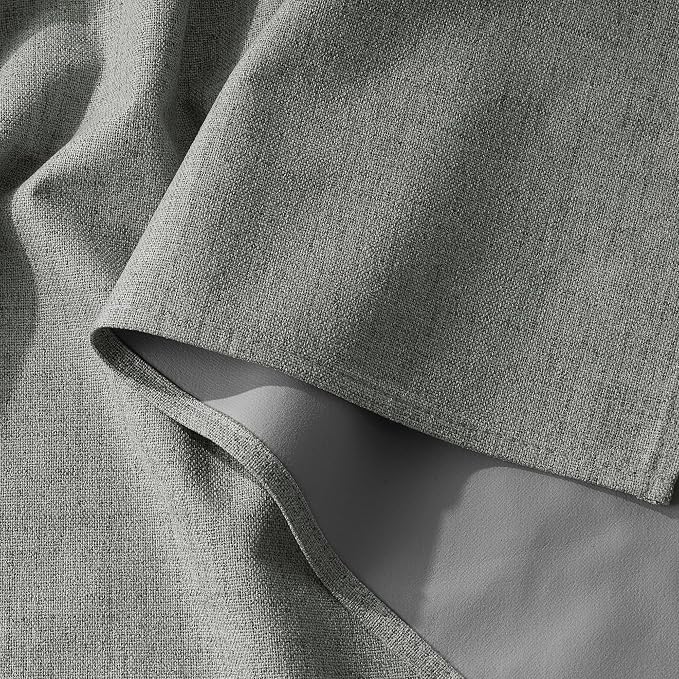 RYB HOME 100% Blackout Linen Textured Curtains 96 inches Long, Thermal - Image 7