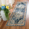 SAFAVIEH Monaco Collection Runner Rug - 2'2" x 16', Navy & Light Blue, Boho Chic Medallion Distressed Design, Non-Shedding & Easy Care, Ideal for High Traffic Areas in Living Room, Bedroom (MNC243N)