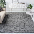 SAFAVIEH Florida Shag Collection Area Rug - 9'6" x 13', Grey, Scroll Design, Non-Shedding & Easy Care, 1.2-inch Thick Ideal for High Traffic Areas in Living Room, Bedroom (SG455-8013)
