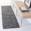 SAFAVIEH Florida Shag Collection Runner Rug - 2'3" x 7', Grey, Scroll Design, Non-Shedding & Easy Care, 1.2-inch Thick Ideal for High Traffic Areas in Living Room, Bedroom (SG455-8013)