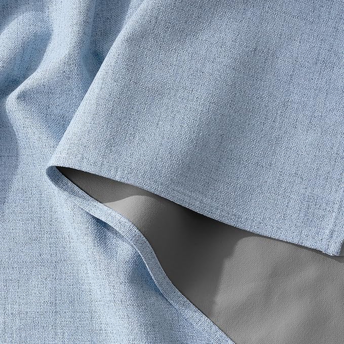 RYB HOME Smoky Blue 100% Blackout Curtains - Image 7