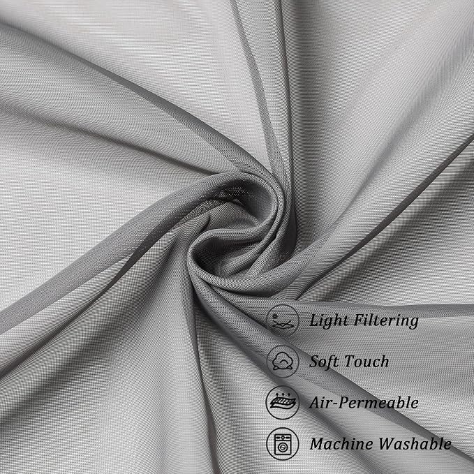 Chyhomenyc Sheer Curtains Tiers 42W x 24L Inches, Light Filtering Small Curtains - Image 8