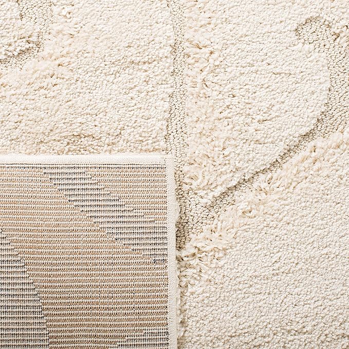 SAFAVIEH Florida Shag Collection Runner Rug - 2'3" x 15', Creme & Creme, Scroll Design, Non-Shedding & Easy Care, 1.2-inch Thick Ideal for High Traffic Areas in Living Room, Bedroom (SG455-1111)