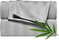 Split King Sheets by Pure Bamboo, Genuine 100% Organic Viscose Derived from Bamboo Bed Sheet Set, Soft & Cooling, Double Stitching *Not for Split Top (Split King, Jacquard Silver)