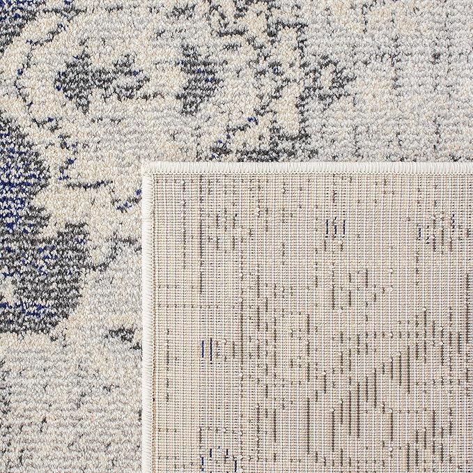 SAFAVIEH Monaco Collection Accent Rug - 3' x 5', Ivory & Grey, Boho Chic Medallion Distressed Design, Non-Shedding & Easy Care, Ideal for High Traffic Areas in Entryway, Living Room, Bedroom (MNC243B)