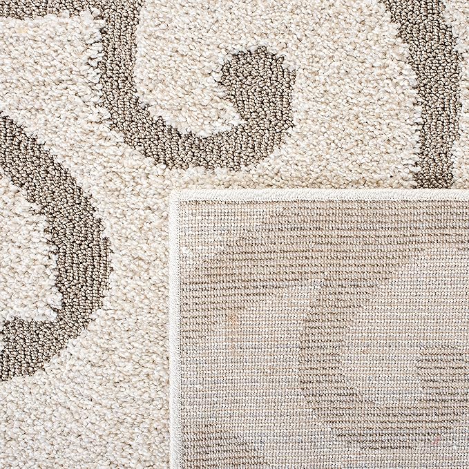 SAFAVIEH Florida Shag Collection Runner Rug - 2'3" x 9', Ivory & Beige, Scroll Design, Non-Shedding & Easy Care, 1.2-inch Thick Ideal for High Traffic Areas in Living Room, Bedroom (SG455-13LT)