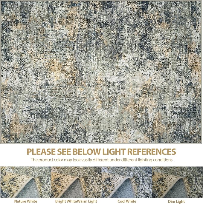 10x14 Area Rugs for Living Room Rug Washable: Abstract Large Rug Indoor Modern - Image 7
