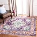SAFAVIEH Monaco Collection Accent Rug - 3' x 5', Violet & Light Blue, Medallion Distressed Design, Non-Shedding & Easy Care, Ideal for High Traffic Areas in Entryway, Living Room, Bedroom (MNC243L)