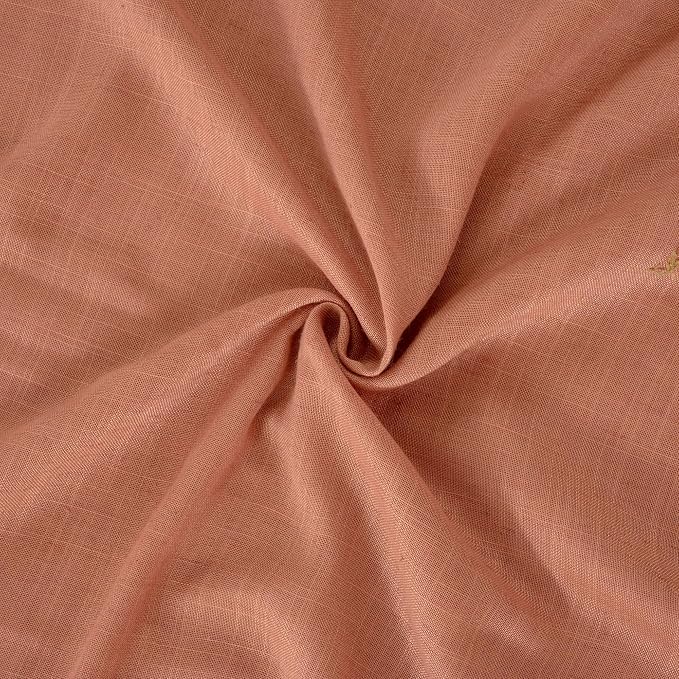 BGment Rust Terracotta Linen Curtains 45 Inch Length, Burnt Orange Semi Sheer - Image 9