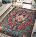 Keen Home Design 9x12 Rug - Machine Washable Area Rug with Non-Slip Backing, Ideal for Living Room, Dining Room, Bedroom - Vintage, Easy Clean, Durable, Low Pile Rug - (9' x 12')