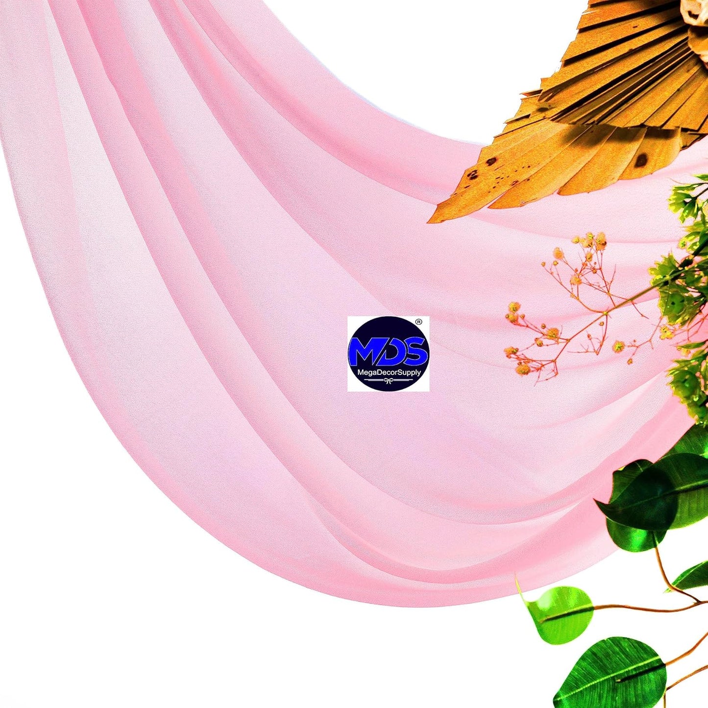 MDS Halloween Chiffon Draping Fabric - 1 Panel, 30" Wide x 100ft Long - Sheer Spooky Arbor & Canopy Drapery for Haunted House Backdrops, Party Ceilings, DIY Costumes & Themed Events - Coral