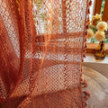 WAZZIO Boho Lace Curtains 84 Inches 2 Panel, Light Filtering Privacy Tassel & by WAZZIO