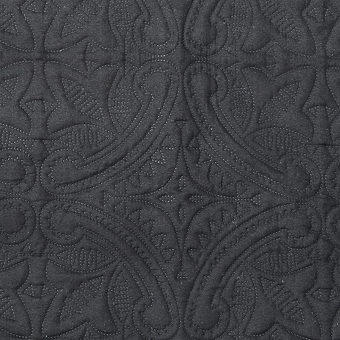 Great Bay Home Reversible Sofa Cover - Washable Slipcover Furniture Protector with Elastic Straps - Couch Cover for Dogs, Kids, and Pets - Quilted & Stitched Detail (Sofa, Black/Taupe)