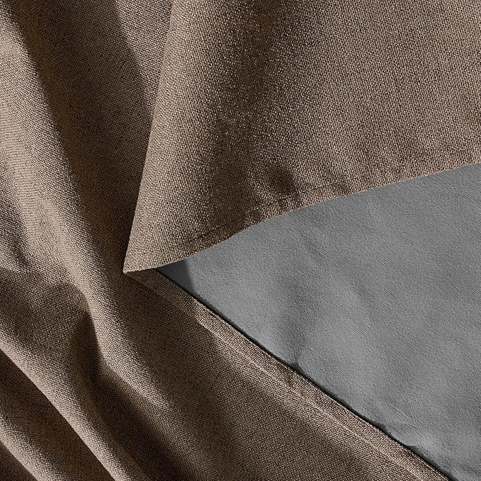 RYB HOME 100% Blackout Linen Textured Curtains 108 inches Long, Thermal - Image 7