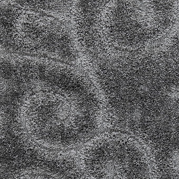 SAFAVIEH Florida Shag Collection Runner Rug - 2'3" x 15', Grey, Scroll Design, Non-Shedding & Easy Care, 1.2-inch Thick Ideal for High Traffic Areas in Living Room, Bedroom (SG455-8013)